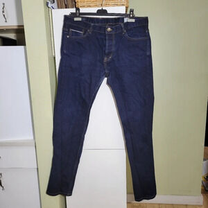 ❤️ 3 for $35 FRANK & Oak cooper slim fit straight leg dark denim jeans 38 x 34